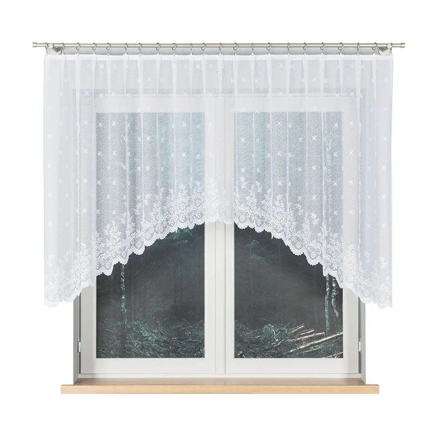 KAROLINA Firanka żakardowa gotowa, szerokość 300 x wysokość 120cm, kolor 001 biały 054160