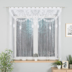 MAHIKA Makrama żakardowa gotowa, szerokość 160 x wysokość 160cm, kolor 001 biały 001475