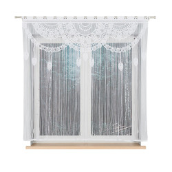 MAHIKA Makrama żakardowa gotowa, szerokość 160 x wysokość 160cm, kolor 001 biały 001475