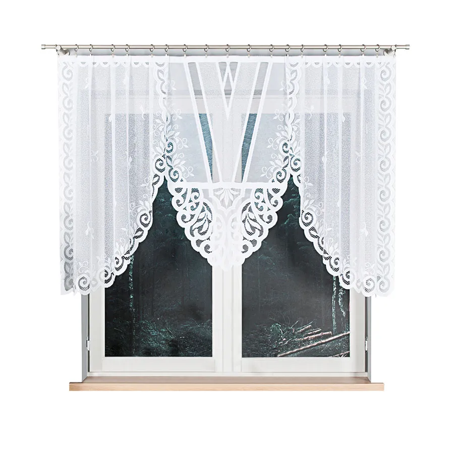 ROZALIA Firanka żakardowa gotowa, szerokość 250 x wysokość 120cm, kolor 001 biały 019370