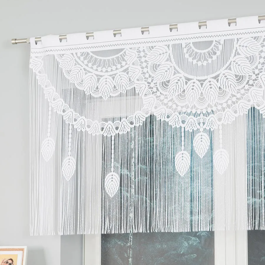 MAHIKA Makrama żakardowa gotowa, szerokość 160 x wysokość 90cm, kolor 001 biały 001475