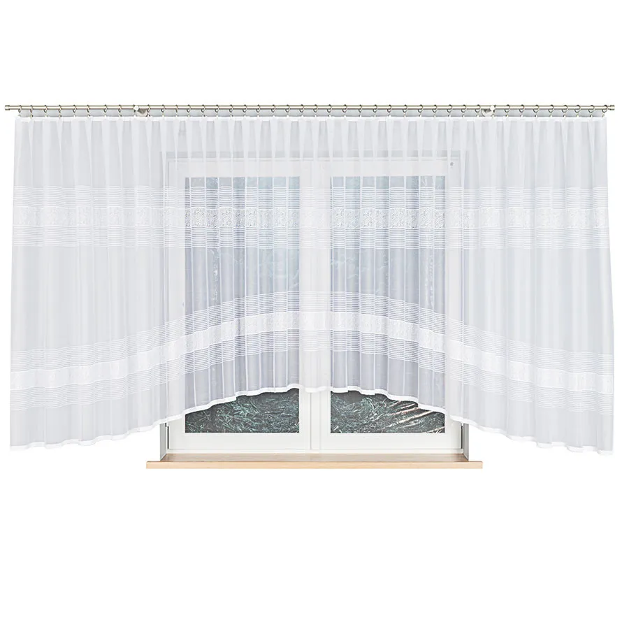 KLAUDYNA Firanka żakardowa gotowa, szerokość 620 x wysokość 160cm, kolor 001 biały 018970