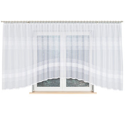 KLAUDYNA Firanka żakardowa gotowa, szerokość 620 x wysokość 160cm, kolor 001 biały 018970