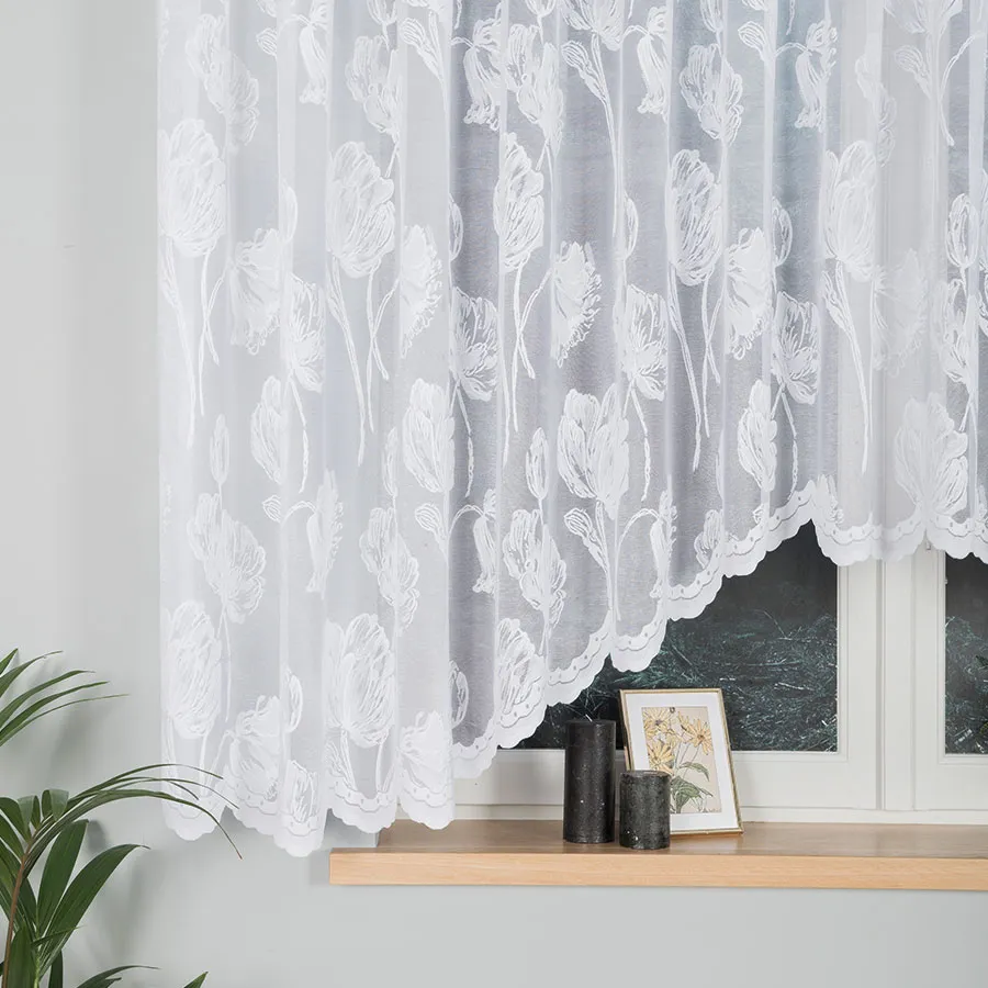SONIA Firanka żakardowa gotowa, szerokość 450 x wysokość 160cm, kolor 001 biały 092918