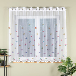 MOTYLKI Firanka żakardowa gotowa na prosto, szerokość 300 x wysokość 170cm, kolor 001 biały P00310