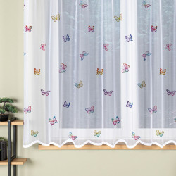 MOTYLKI Firanka żakardowa gotowa na prosto, szerokość 300 x wysokość 170cm, kolor 001 biały P00310