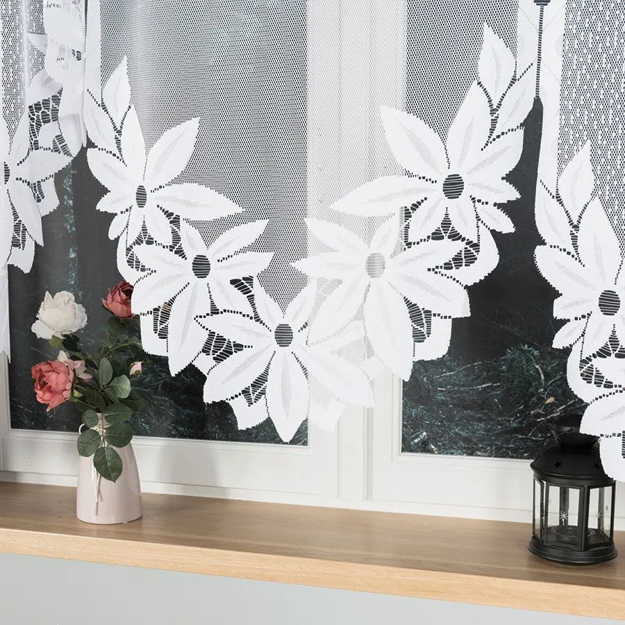 JADWIGA Firanka żakardowa gotowa, szerokość 300 x wysokość 160cm, kolor 001 biały 019318