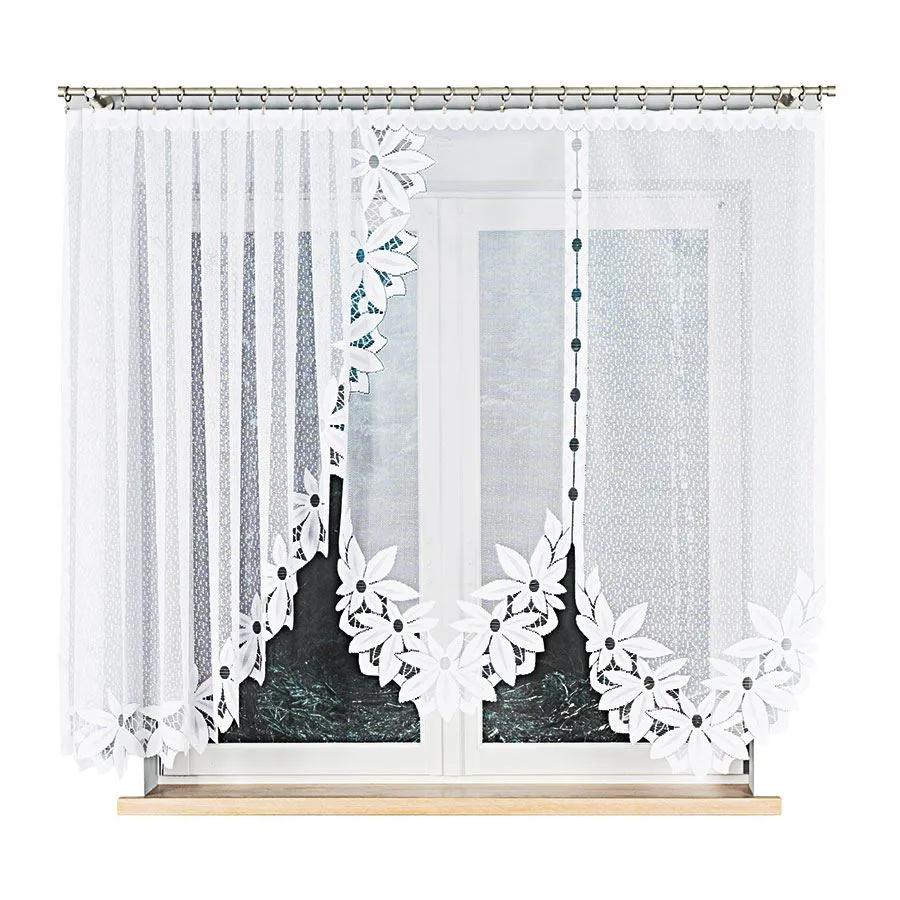 JADWIGA Firanka żakardowa gotowa, szerokość 300 x wysokość 160cm, kolor 001 biały 019318