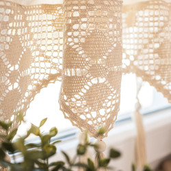 RACHELA Zazdrostka gotowa z ażurem, szerokość 200 x wysokość 45cm, kolor 012 kremowy 912432