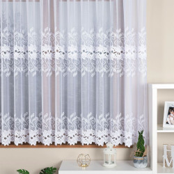 BASTIA Firanka żakardowa gotowa na prosto, szerokość 400 x wysokość 160cm, kolor 001 biały 648107