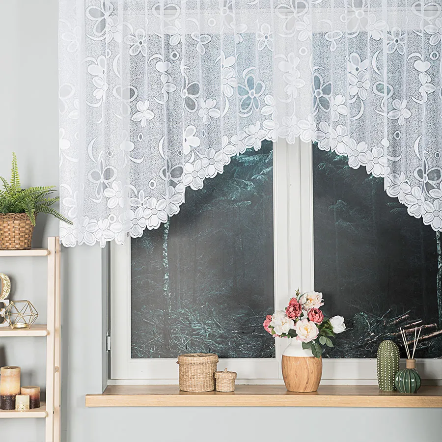 RENATA Firanka żakardowa gotowa, szerokość 350 x wysokość 110cm, kolor 001 biały 049885