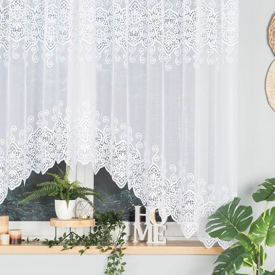 CELINA Firanka żakardowa gotowa, szerokość 300 x wysokość 160cm, kolor 001 biały 018495