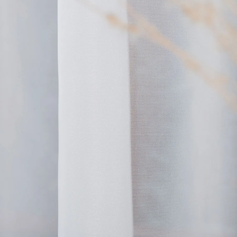 WOAL Firana gotowa na taśmie, szerokość 140 x wysokość 250cm, kolor 001 biały FG0001