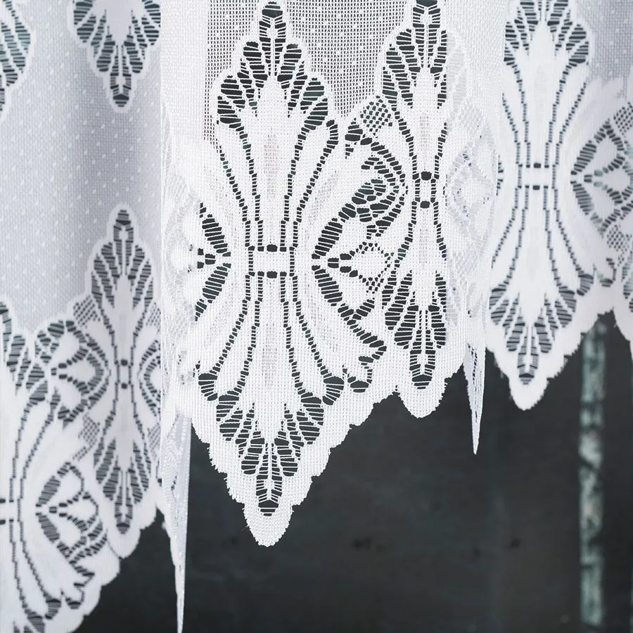 EMILIA Firanka żakardowa gotowa fala, szerokość 340 x wysokość 120cm, kolor 001 biały 181040