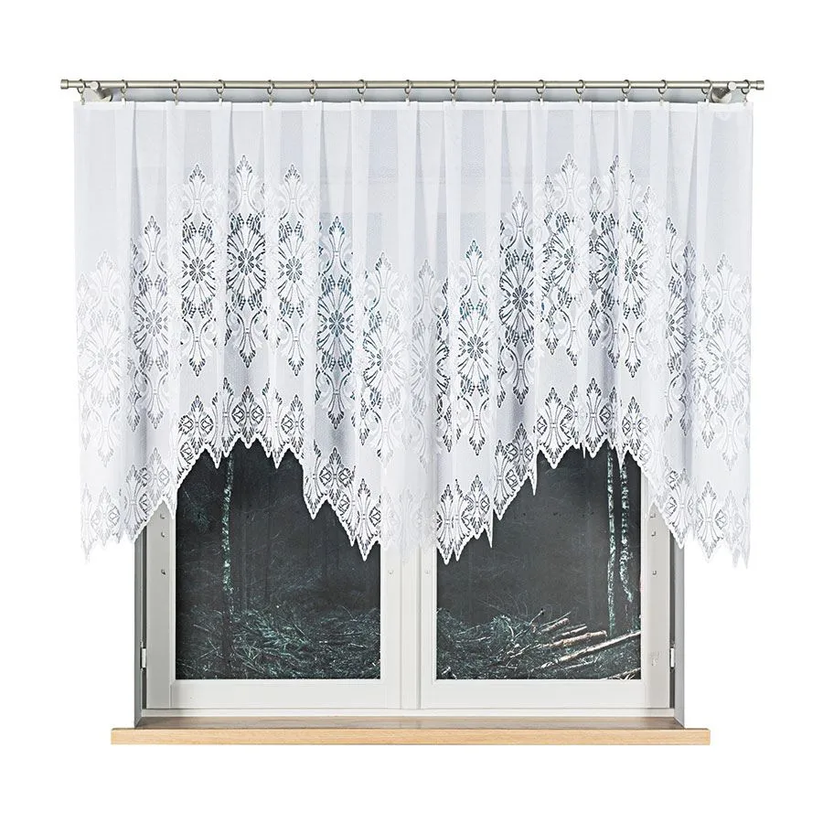 EMILIA Firanka żakardowa gotowa fala, szerokość 340 x wysokość 120cm, kolor 001 biały 181040