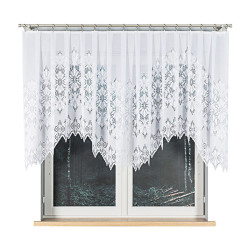 EMILIA Firanka żakardowa gotowa fala, szerokość 340 x wysokość 120cm, kolor 001 biały 181040