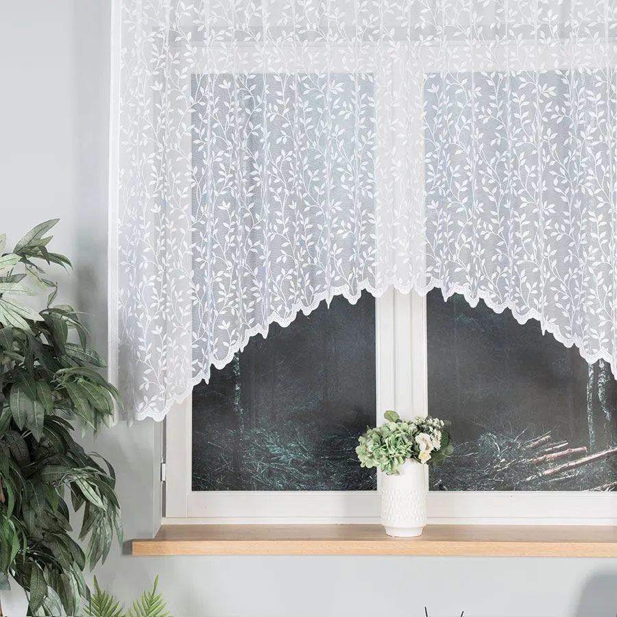ZUZANNA Firanka żakardowa gotowa ze wzorem po całości, szerokość 250 x wysokość 130cm, kolor 001 biały 023058