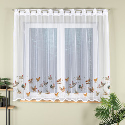 KURY Firanka żakardowa gotowa na prosto, szerokość 260 x wysokość 170cm, kolor 001 biały P00298