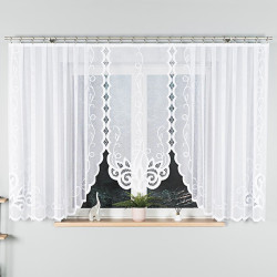 EWELINA Firanka żakardowa gotowa, szerokość 400 x wysokość 160cm, kolor 001 biały 019312 EWELINA Firanka żakardowa gotowa, szerokość 400 x wysokość 160cm, kolor 001 biały 019312