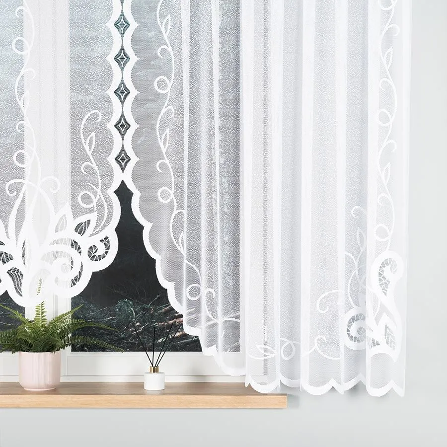 EWELINA Firanka żakardowa gotowa, szerokość 400 x wysokość 160cm, kolor 001 biały 019312