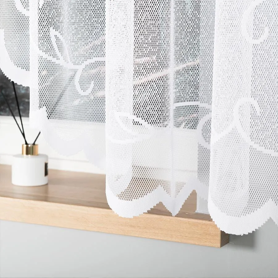 EWELINA Firanka żakardowa gotowa, szerokość 400 x wysokość 160cm, kolor 001 biały 019312