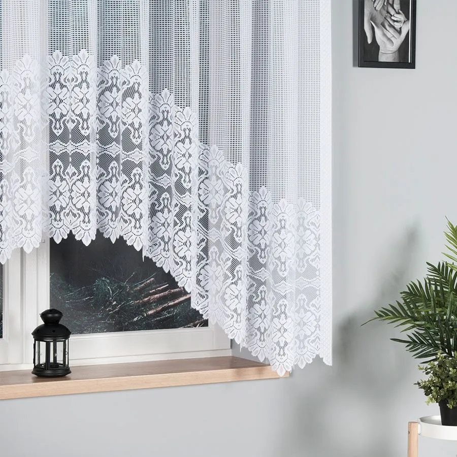 SERAFINA Firanka żakardowa gotowa, szerokość 310 x wysokość 160cm, kolor 001 biały 004422