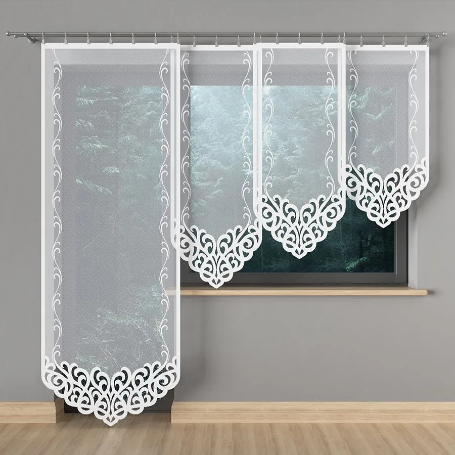 ARUN Panel żakardowy gotowy, szerokość 90 x wysokość 250cm, kolor 001 biały ARUN00