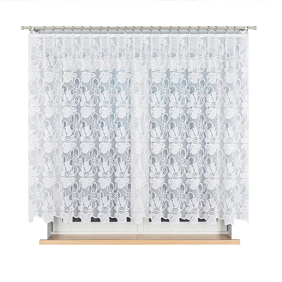 PATRYCJA Firanka żakardowa gotowa, szerokość 300 x wysokość 150cm, kolor 001 biały 049516