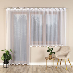 ELZA Firanka żakardowa gotowa, szerokość 140 x wysokość 250cm, kolor 001 biały 023456