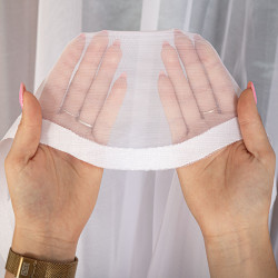 ELZA Firanka żakardowa gotowa, szerokość 140 x wysokość 250cm, kolor 001 biały 023456