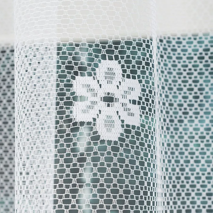 FLORENTYNA Firanka żakardowa gotowa, szerokość 330 x wysokość 120cm, kolor 001 biały 004421