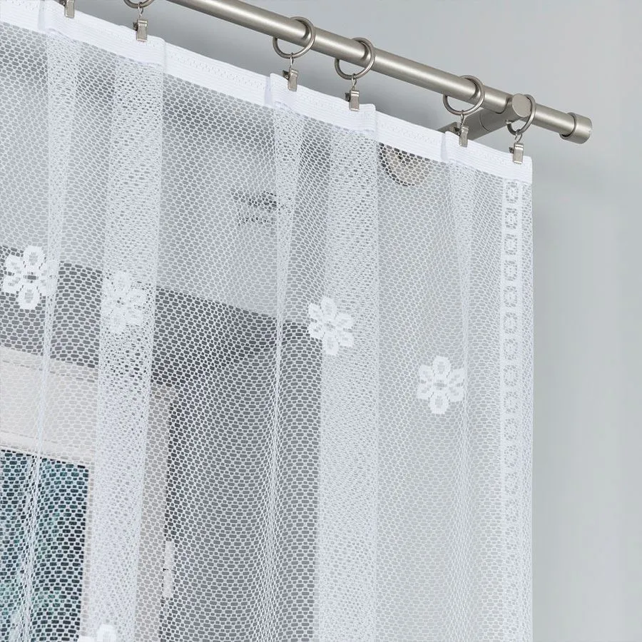 FLORENTYNA Firanka żakardowa gotowa, szerokość 330 x wysokość 120cm, kolor 001 biały 004421