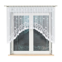 FLORENTYNA Firanka żakardowa gotowa, szerokość 330 x wysokość 120cm, kolor 001 biały 004421 FLORENTYNA Firanka żakardowa gotowa, szerokość 330 x wysokość 120cm, kolor 001 biały 004421