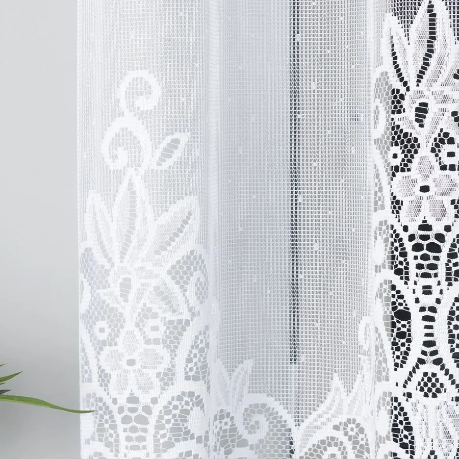 BERENIKA Firanka żakardowa gotowa, szerokość 250 x wysokość 120cm, kolor 001 biały 004304