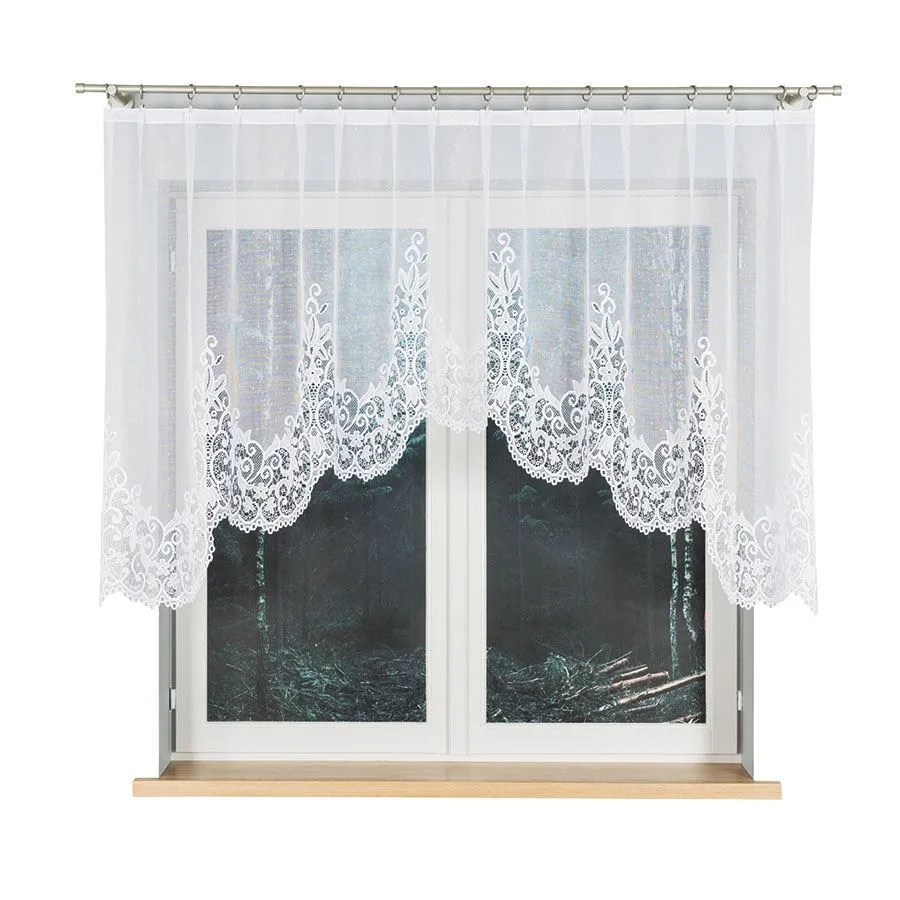 BERENIKA Firanka żakardowa gotowa, szerokość 250 x wysokość 120cm, kolor 001 biały 004304