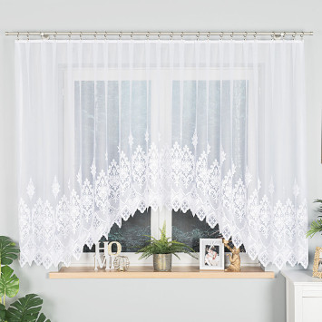LUDMIŁA Firanka żakardowa gotowa, szerokość 400 x wysokość 160cm, kolor 001 biały 017810