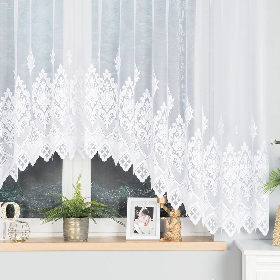 LUDMIŁA Firanka żakardowa gotowa, szerokość 400 x wysokość 160cm, kolor 001 biały 017810
