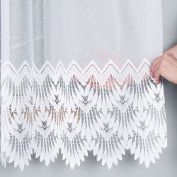 FELICJA Firanka żakardowa gotowa ze wzorem na samym dole na prosto, szerokość 300 x wysokość 160cm, kolor 001 biały 018989