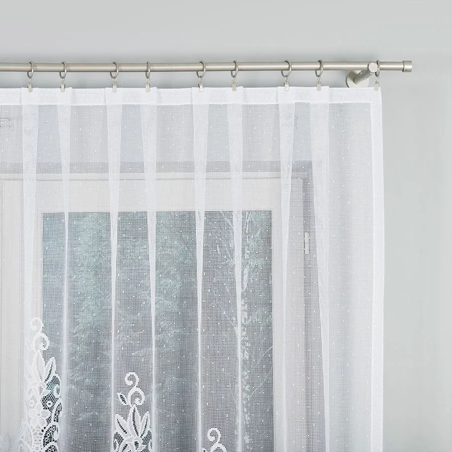 BERENIKA Firanka żakardowa gotowa, szerokość 300 x wysokość 140cm, kolor 001 biały 004304