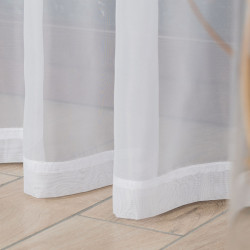 WOAL Firana gotowa na taśmie, szerokość 140 x wysokość 230cm, kolor 001 biały FG0001