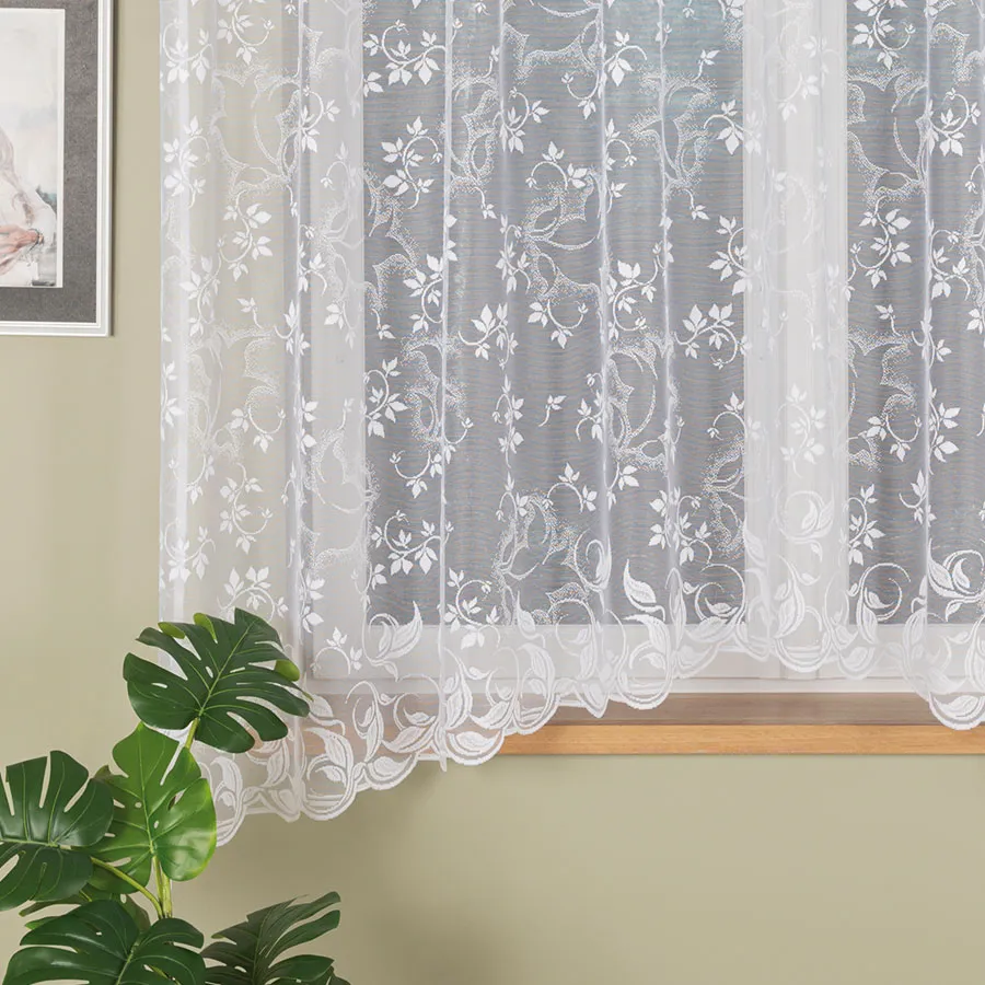 REGINA Firanka żakardowa odpasowana, szerokość 310 x wysokość 180cm, kolor 001 biały 342411