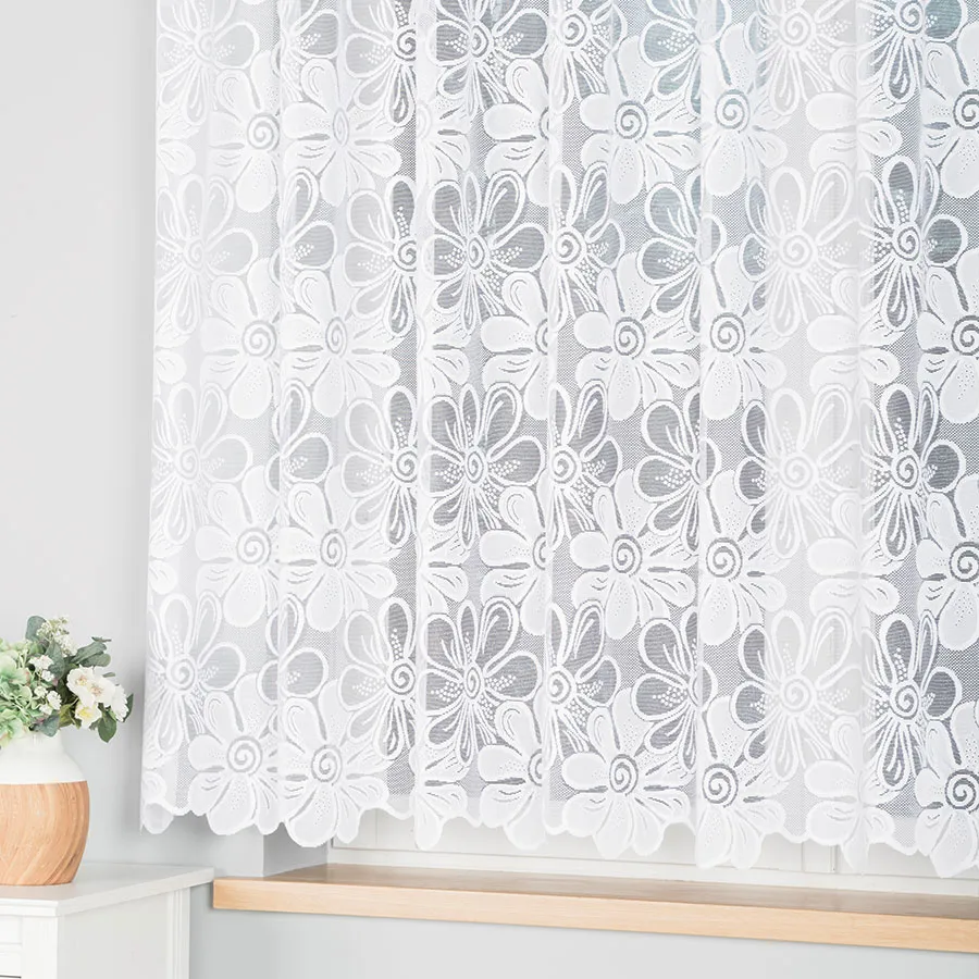 PATRYCJA Firanka żakardowa gotowa, szerokość 300 x wysokość 160cm, kolor 001 biały 049516