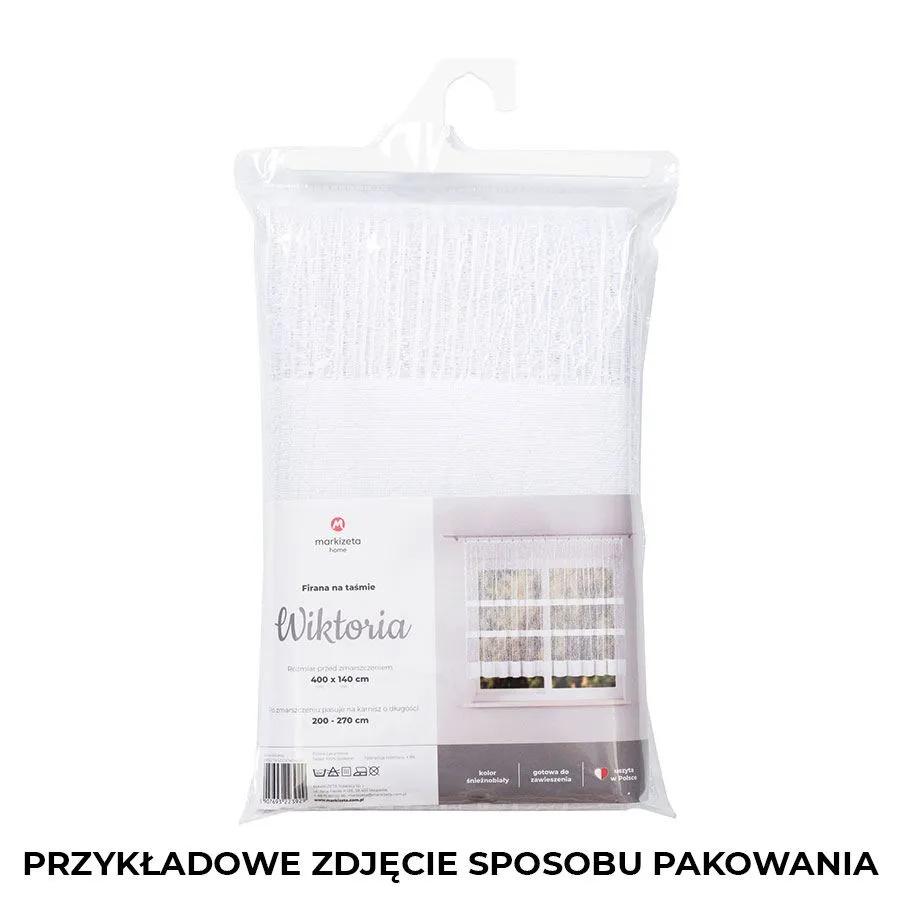 WIKTORIA Firanka żakardowa gotowa na prosto, szerokość 310 x wysokość 160cm, kolor 001 biały 018352
