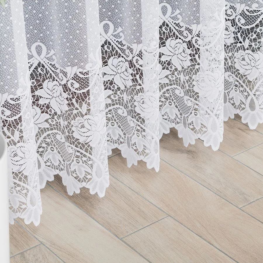 DEMETRIA Firanka żakardowa gotowa na prosto, szerokość 300 x wysokość 250cm, kolor 001 biały 017480