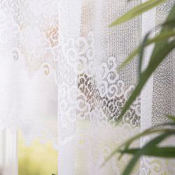MODESTA Firanka żakardowa gotowa, szerokość 500 x wysokość 160cm, kolor 001 biały 017173 MODESTA Firanka żakardowa gotowa, szerokość 500 x wysokość 160cm, kolor 001 biały 017173