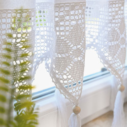 RACHELA Zazdrostka gotowa z ażurem, szerokość 150 x wysokość 75cm, kolor 001 biały 912432