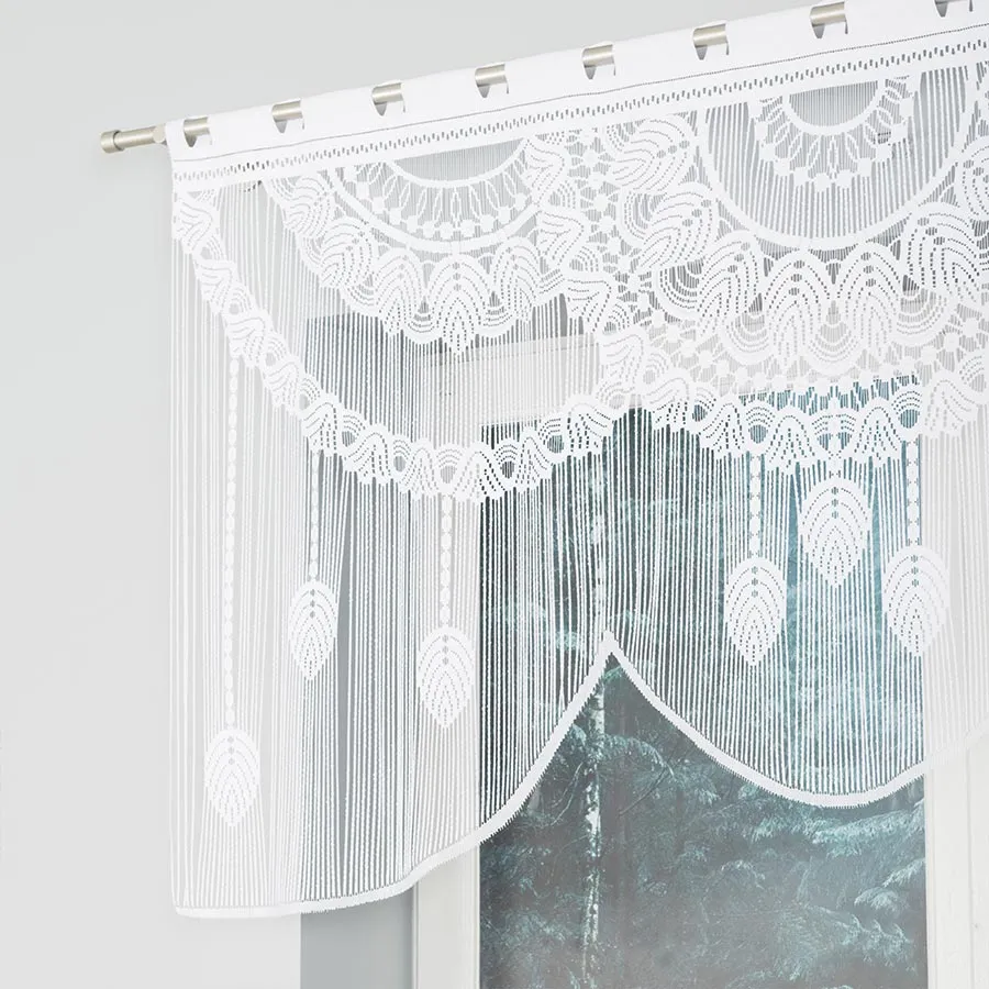 RANI Makrama żakardowa gotowa, szerokość 160 x wysokość 90cm, kolor 001 biały 001474