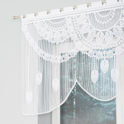 RANI Makrama żakardowa gotowa, szerokość 160 x wysokość 90cm, kolor 001 biały 001474