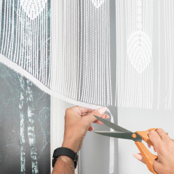 RANI Makrama żakardowa gotowa, szerokość 160 x wysokość 90cm, kolor 001 biały 001474