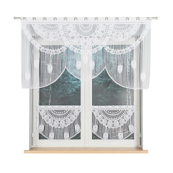 RANI Makrama żakardowa gotowa, szerokość 160 x wysokość 90cm, kolor 001 biały 001474